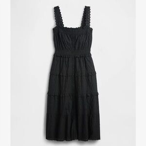 Doen*Gap Eyelet midi Dress black